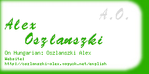 alex oszlanszki business card